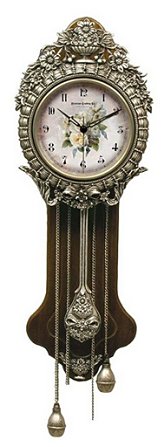 Very victorian - Every glance at the time is a pleasure... a lovely old watercolour graces the clock face encompassed by an intricately cast frame and pendulum. 