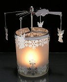 Angels Snowflakes Candleholder Spinning Scandinavian Design