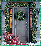 Long-lasting faux spruce wreath with battery-operated mini white lights turns on and off automatically and requires no electrical cord. Festive, bright LED lights have a cycle timer that turns them on for the eight hours you select and then turns them off for the next 16 hours. Spruce green PE/PVC tips are sprinkled with fern-like stems, supple amethyst-accented leaves and small pine cones. Perfect for any location without electricity, indoors or out. Deck the halls with dazzling holiday lighting, festive Christmas stockings, beautiful wreaths,