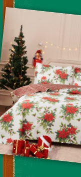Christmas Quilts Poinsettia Floral Bedding Red Flowers bedding Christmas bedding 