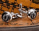 designer cuff links are made of silver Rhodium, more than twice as expensive as platinum, and over four times as expensive as silver, it is also the most durable and long lasting of all precious metals -- so they will never tarnish. They also feature real working mini-compasses inside them that point north so you can always find your way even if you happen to be navigationally challenged like us! The pair coordinates perfectly for black tie events, or use them to add some pizazz to your favorite french-cuffed shirts. No matter what you're wearing them with, these cuff links are sure get the conversation started. Comes packaged in an elegant jeweler's gift box. 
