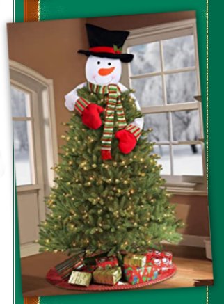 Snowman Hugger  Christmas Tree Topper  Xmas Holiday Winter Wonderland Party Decoration