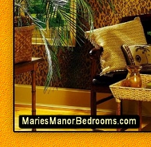 exotic tropics style decorating ideas   Animal Print Wallpaper  British Colonial Style