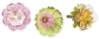flower furniture knobs floral drawer knobs  Dotted Knob, Pink Green Finish  Posey Knob, Pink Beaded Flower  Novelty Knob garden theme bedrooms decorative accents 