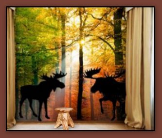 moose wall decal forest murals log cabin wall decor lodge decor. black bear wall decal stickers