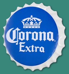 Corona Extra Bottle Cap Shaped Metal Beer Wall Decor for Bar, Garage or Man Cave