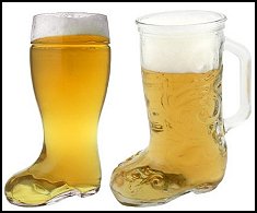 Glass Beer Boot Mugs   -  man cave home bar decorations