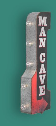 Man Cave Vintage LED Marquee Arrow Sign for Home Bar, Man Cave, Garage or Game Room