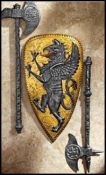 Villani Florence Gothic Griffin Shield Wall Sculpture