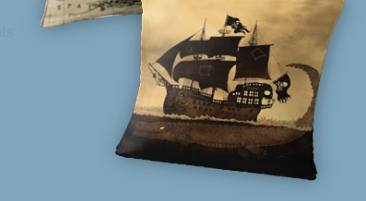 vintage pirate ship sailor antique world map Throw Pillow Tick tock the croc & Jolly Roger Throw Pillow