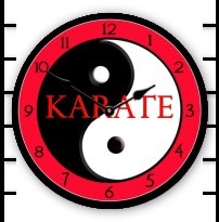 Karate Wall Clock japanese sports bedrooms oriental decor asian furniture