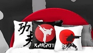 Karate Japan Throw Pillow  Kung Fu Throw Pillow  