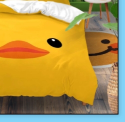 Yellow duck bedding  smiley face rug  