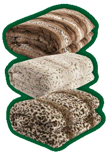 Safari Faux Fur Plush Throw Blankets - wild animal print home decor