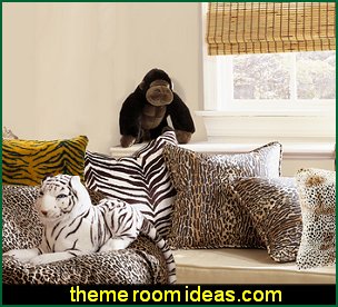 Animal Print Faux  Throw Pillows - wild animal print home decor