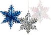 hanging snowflakes - Snow will be falling this holiday season, no matter what the weather! All you need are these marvelous cardboard, shimmering snowflakes