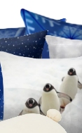 Penguins on a Fishing Trip Throw Pillow  Snowy Night Christmas Tree Throw Pillow  