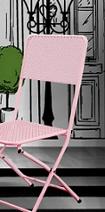 Pink Bistro Table French bistro Chairs Paris cafe chairs   bistro seating