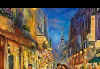 French cafe dining wallpaper mural   Paris Romance wallpaper mural  Parisian Cafe Mural    french cafe wall mural    