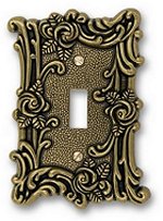 Provincial Toggle Wallplate, Antique Brass - Marie Antoinette Room Ideas - Marie Antoinette Inspired Decor - Luxury bedroom designs - Marie Antoinette Style theme bedroom decorating - Marie Antoinette bedroom ideas - Marie Antoinette Room Ideas. Decorating Ideas Marie Antoinette Bedroom Decorating Ideas. Marie Antoinette Bedrooms- 
