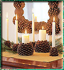 Pine Cone Candleholders  Christmas Lights Christmas decorations Christmas decorating holiday lights holiday decorations 