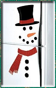 Bring Christmas festivities into your kitchen with this set of 14 vinyl magnets that create a cheerful holiday snowman! Can be placed on any style refrigerator including side-by-side, top-freezer designs, or any other metal surface.