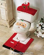 Santa Commode Set: christmas bathroom decorations christmas home decorating ideas