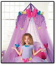 Butterfly Bed Tent butterfly garden bedroom decor - Transform your princess's room into a magical butterfly wonderland with this Butterfly Bed Tent. This canopy frames a twin bed and comes decorated with 18 glittery butterflies in all colors and sizes. 