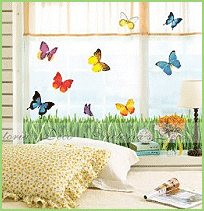 Colorful Butterflies Mural Art Wallpaper Stickers