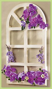 Faux Window Floral Wall Art garden bedroom decorating