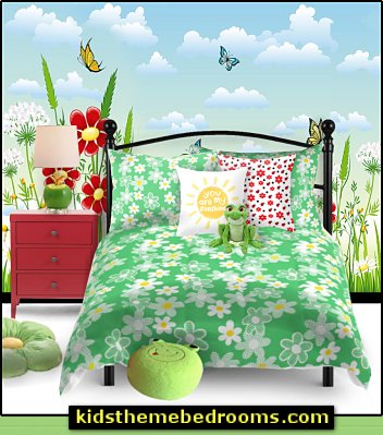 daisy bedding garden bedroom decor frog pond bedroom decor ladybug bedroom decor