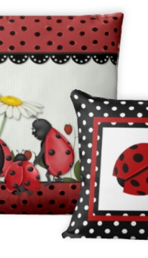 Ladybug Stroll Floor Pillow   Ladybug And Polka-dot Throw Pillow