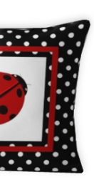 Ladybug And Polka-dot Throw Pillow
