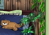Cheetah pillow animal print bedding  Palm Tree table lamp