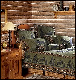 rustic log cabin decor - cabin by the lake bedroom decor - cabin in the  woods bedroom decorating ideas - moose fishing camping hunting lodge  bedrooms for boys - black bear decor 