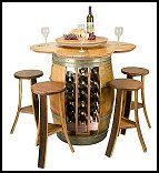 wine barrel table  man cave furniture wine decorations