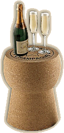 Giant Champagne Cork Stool -  Table -  man cave home bar decorations
