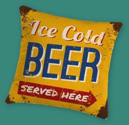 Rusty Sign Design with Ice Cold Beer Served Here