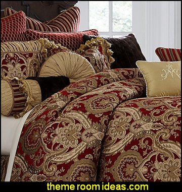 Michael Amini Lafayette 13-Piece King Comforter Set, Red