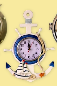 Porthole wall Clock  Porthole Mirrors Anchor Clock Nautical Ship Wheel Rudder Steering Wheel Decor