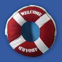 Welcome Aboard Life Ring Pillow nautical decor nautical throw pillows
