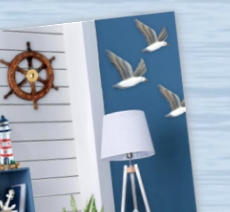 seagull wall decorations ship wheel decor lighthouse decor anchor decor beach themed bedrooms, coastal bedrooms, beach house decor, Nautical themed room ideas, nautical style, nautical design ideas