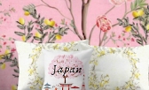 JAPAN Throw Pillow   Cherry bloom pattern Throw Pillow  