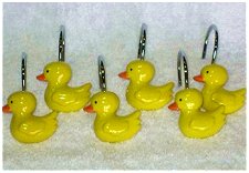 Yellow Ducky Shower Curtain Hooks  Rubber Ducky Bathroom Decor Duck Bathroom Decor