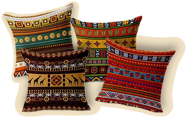 Ethnic African Style  THROW PILLOWS   tribal room decor