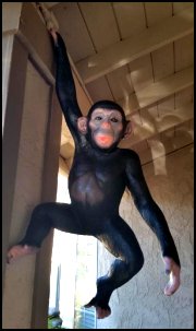 Hanging Jungle Monkey Statue - african safari home decor
