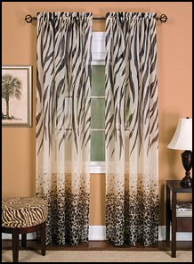 Chic ombre-like patterning features dramatic zebra stripes at the panel's top that dissolve into luscious leopard spots at the bottom.  african safari home decorations