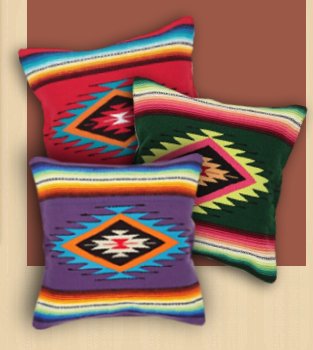 El Paso Designs Serape Throw Pillow Covers in Southwest and Native American Styles