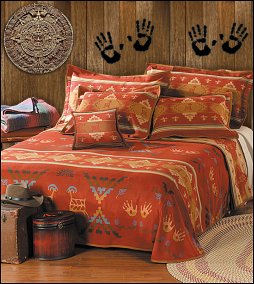 Drawing inspiration from Native American rock painting - Native American design 
with a mixture of 
Spanish, Mexican, 
and rustic, cowboy influences
Native American - Wolf Theme
