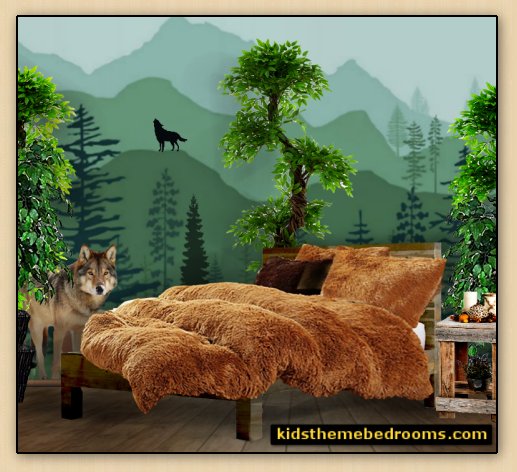 wolf bedroom decorating wolf bedroom decor - faux fur bedding wolf wall decal stickers. Creating an American Indian Theme bedroom. Room decorated in a wolf theme wolf bedroom decorating wolf pillows, forest mural wolf wall decal wolf wall decor wolf bedding faux fur bedding gray wolf bedroom 